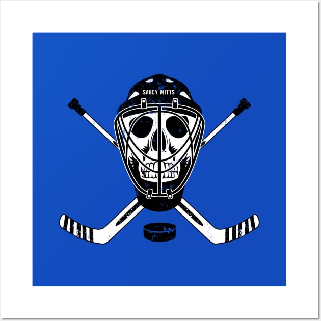 Hockey Goalie Skull and Sticks Wall Art by SaucyMittsHockey